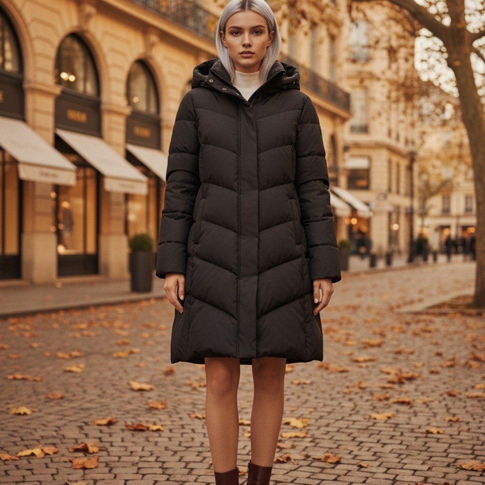 Herno black  Puffer Jacket. Is lightweight but very warm.